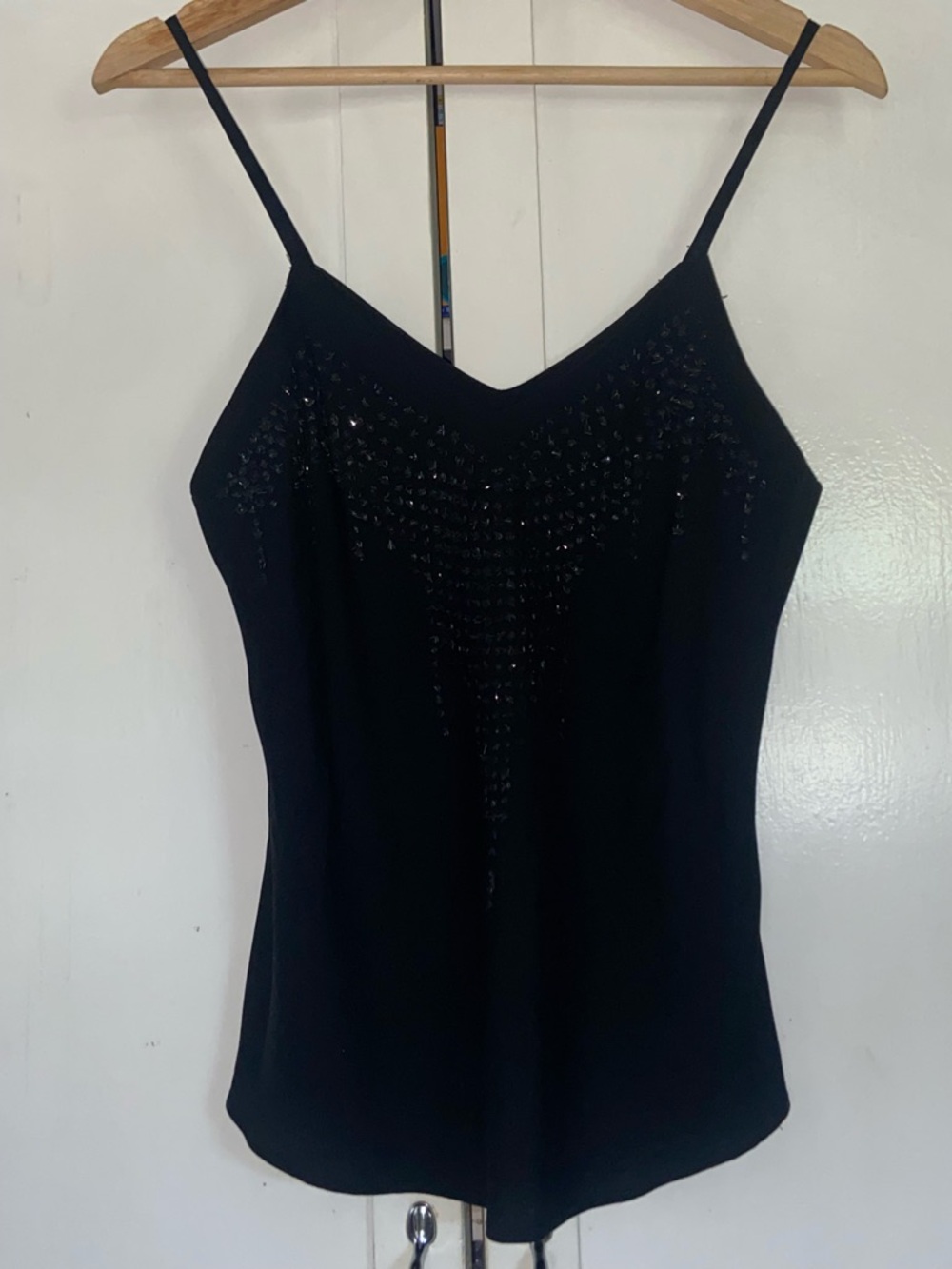 Black Beaded Spaghetti-Strap Camisole Top - Women